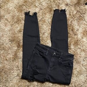 American Eagle Next Level Stretch High Rise Distressed Black Jegging SZ 0 Short